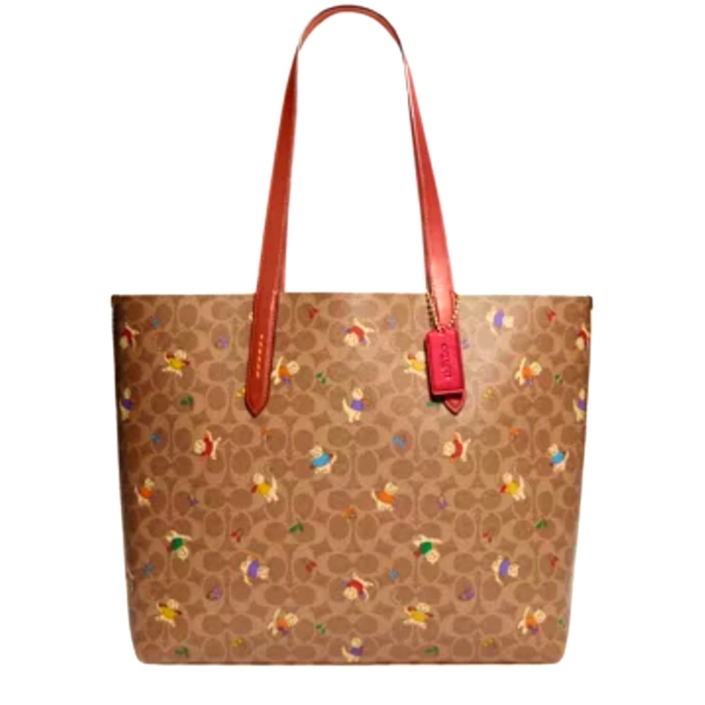 Coach Signature Kittens Print Leather Highline Tote
